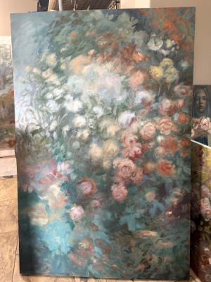 WIP: Light My Way (left triptych) 48” x 72” #223
